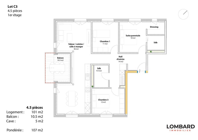 Appartement neuf de 4.5 pièces au 1er étage (8)