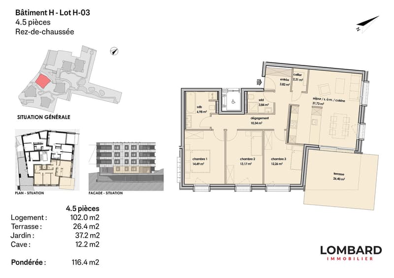 ***RÉSERVÉ*** Appartement de 4.5 pièces en rez-de-jardin (6)