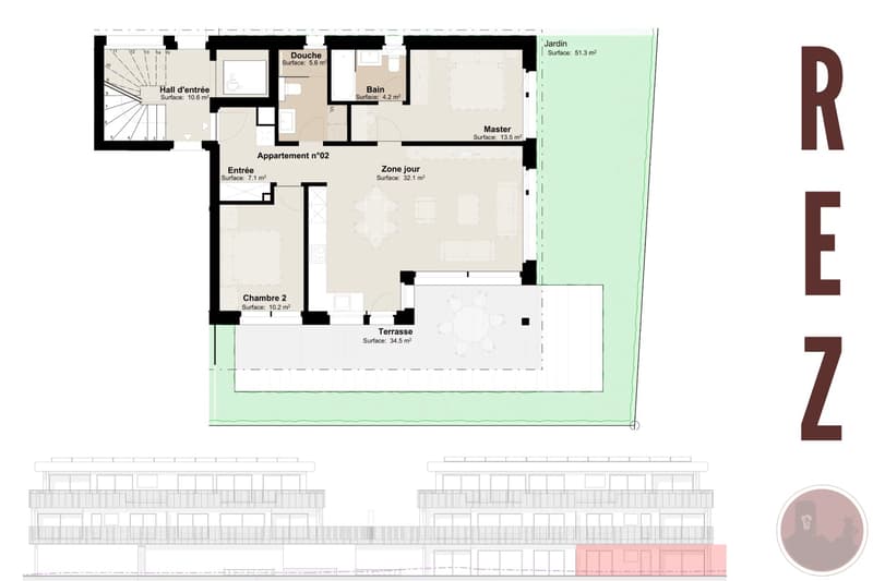 Appartement neuf de 3.5 pièces avec le plus grand jardin de la résidence (4)