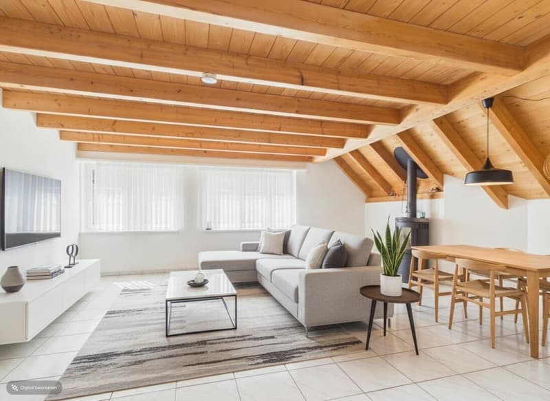 Grosszügige Maisonette Wohnung mit Balkon und Cheminée Kopie (1)