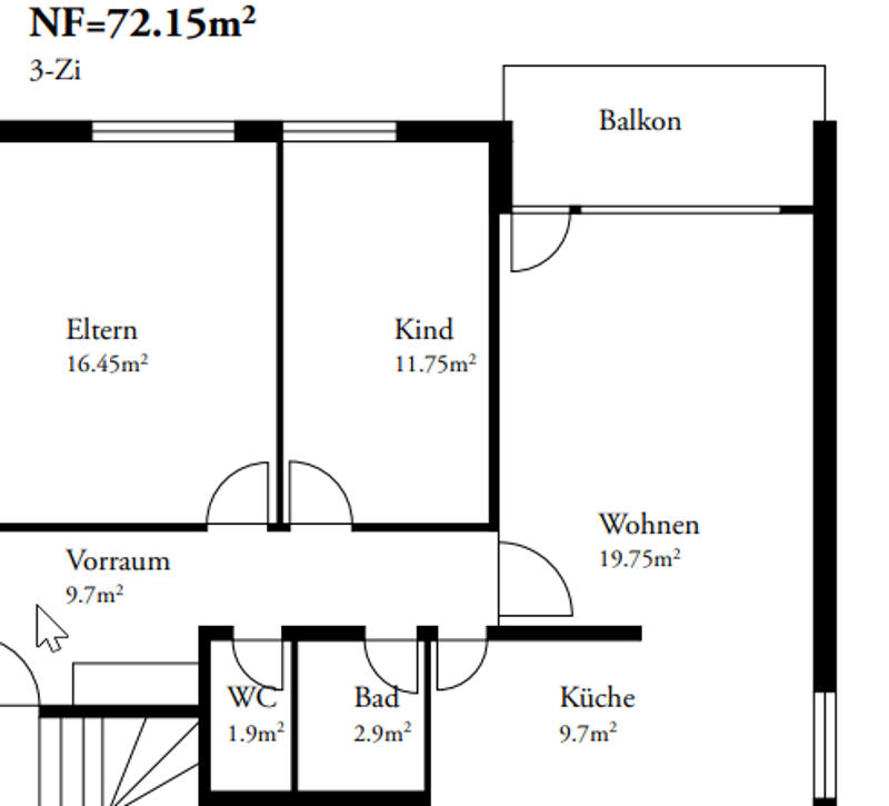 Sonnige 3-Zimmerwohnung mit Balkon und Lift (8)