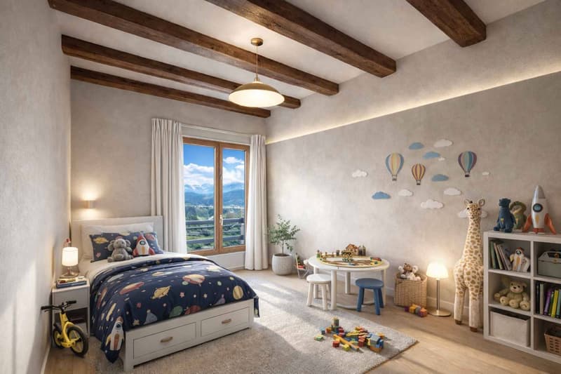 Magnifique maison villageoise rénovée avec charme, volumes et vue sur les Alpes (10)