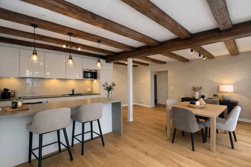 Magnifique maison villageoise rénovée avec charme, volumes et vue sur les Alpes (3)