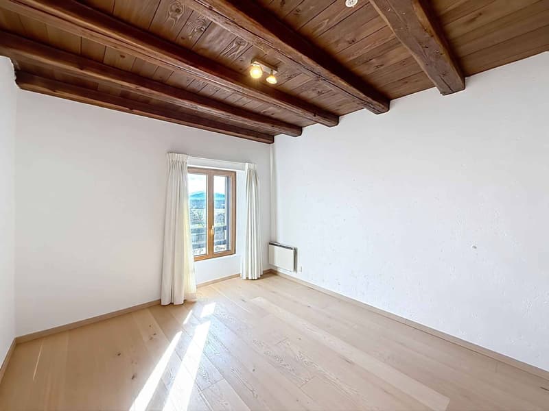 Magnifique maison villageoise rénovée avec charme, volumes et vue sur les Alpes (8)
