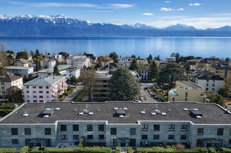 Duplex contemporain avec jardin privatif et vue sur les Alpes à Pully Sud (9)