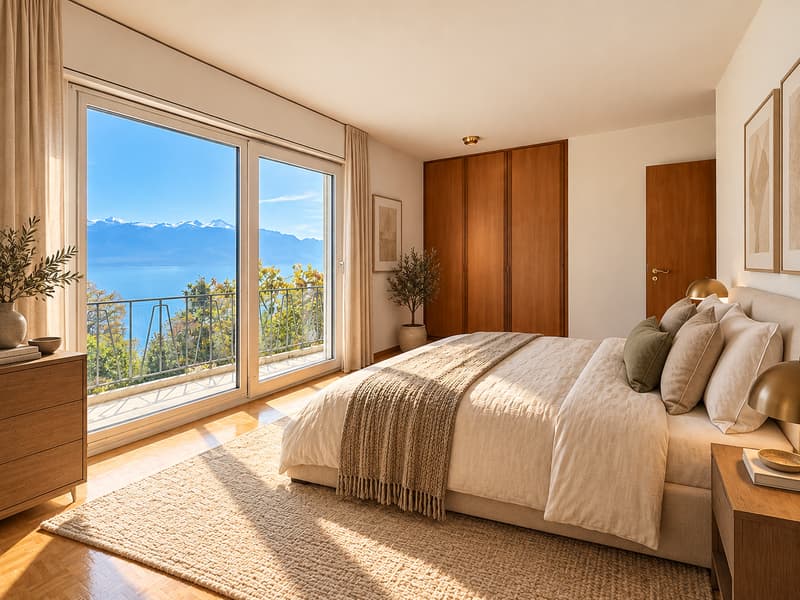 Villa avec piscine sur une parcelle de 1'654 m², vue lac et Alpes (12)
