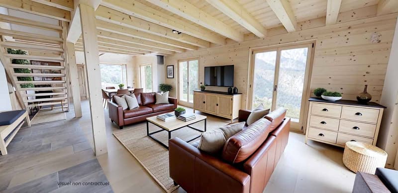 Projet neuf Chalet individuel en mélèze à fort potentiel énergétique (3)