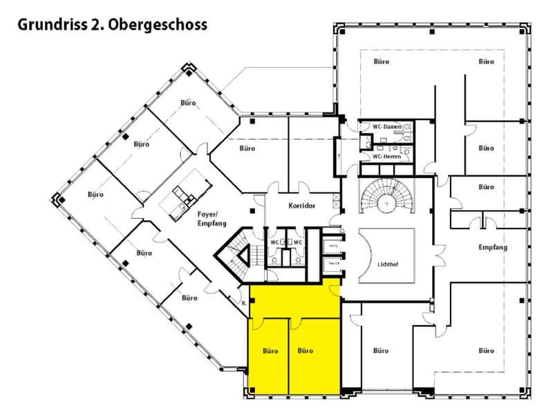 Grundrissplan (gelbmarkierte Stelle)