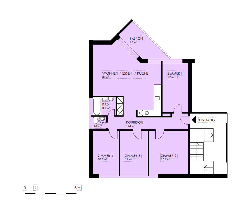 Appartamento di 5.5 locali pronto per essere occupato con balcone e bella vista a Dielsdorf (11)