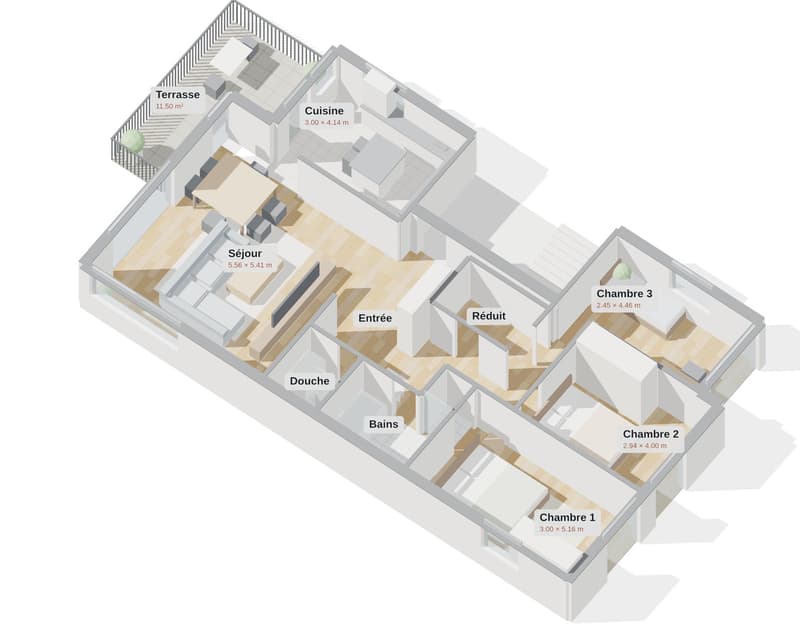 Lumineux 4.5 avec terrasse, cave et parking intérieur avec prise (7)