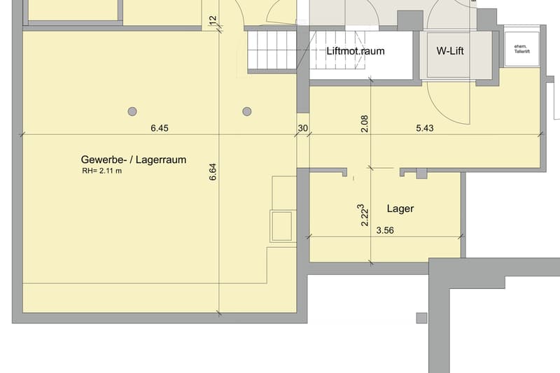 Grundriss Untergeschoss (Optionale Gewerbefläche)