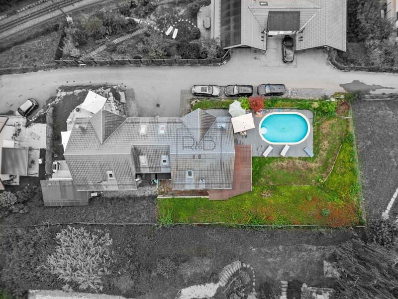 Villa jumelée avec piscine et vue lac Léman à Blonay (12)