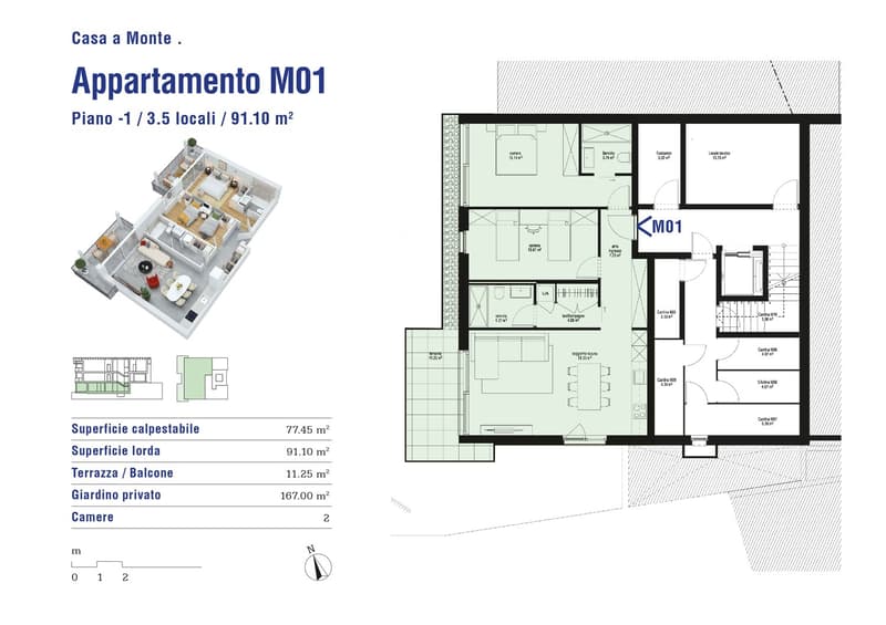 ULTIMO 3.5 LOCALI CON GIARDINO A CADENAZZO! (8)