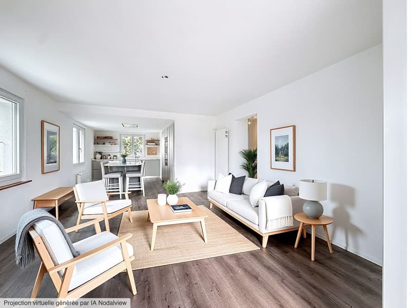 En vente: Appartement 3,5 p rénové au charme unique, véranda et jardin exclusif - à Givisiez (3)
