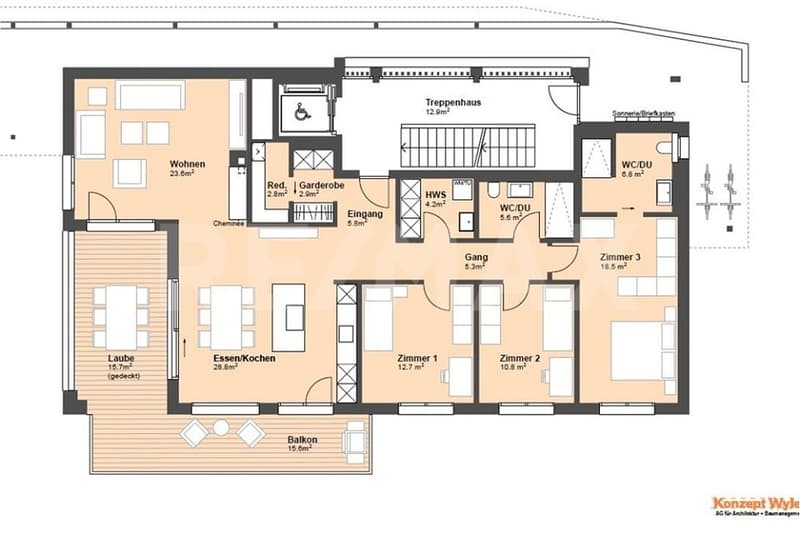 Lichtdurchflutete 4.5-Zimmer-Erdgeschosswohng mit Teilseesicht (2)