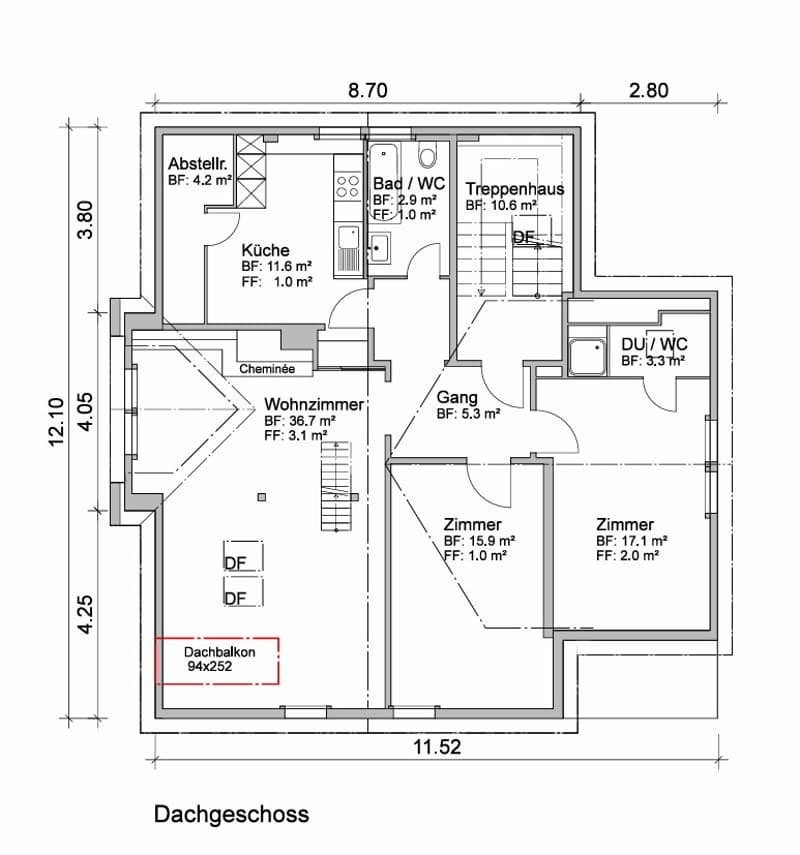 Charmante Dachwohnung mit Charakter an ruhiger Lage in St. Gallen (11)