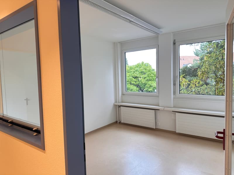 empty room, white walls, light-colored floor, white windows, white radiators, windows facing outside