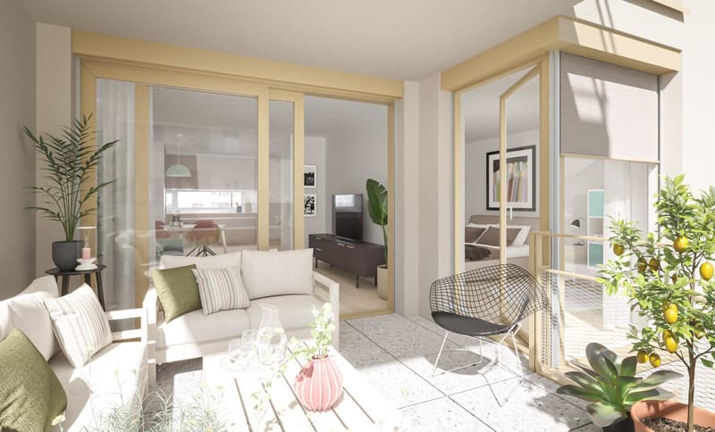 Moderne 2.5-Zimmer-Neubau-Wohnung mit Balkon und Gartenanteil in Biel/Bienne (3)
