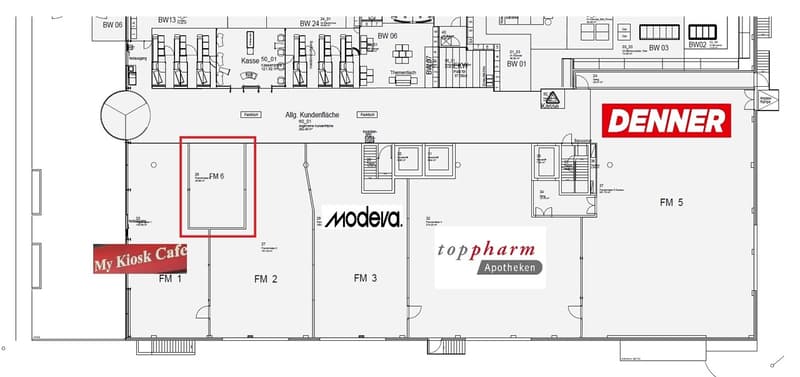 Spazio vendita di 45m² nel centro commerciale Migros Bubendorf (2)