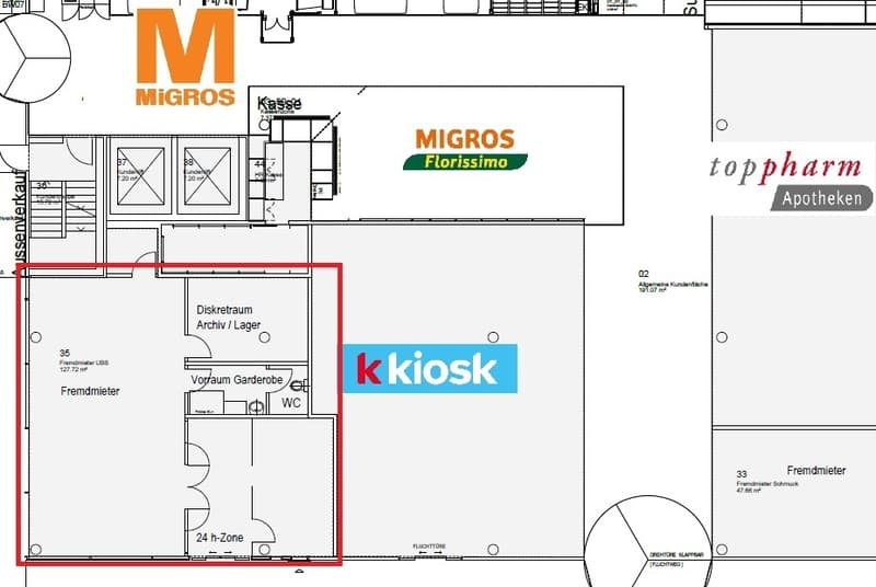 Ladenfläche mit ca. 125m² in Shopping Center - Migros Gelterkinden (8)