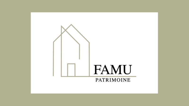 Logo for real estate company FAMU PATRIMOINE.