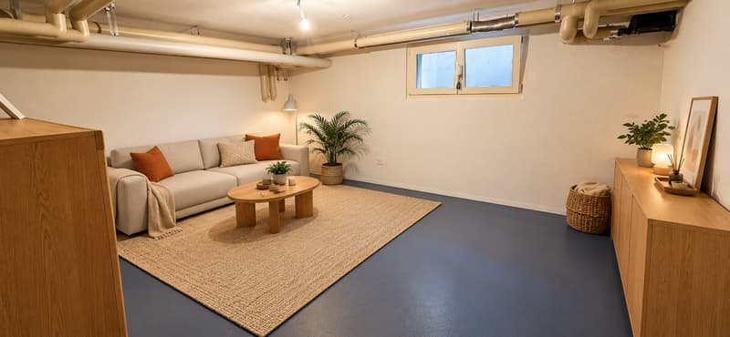 Gemütliche Lounge mit Naturtönen