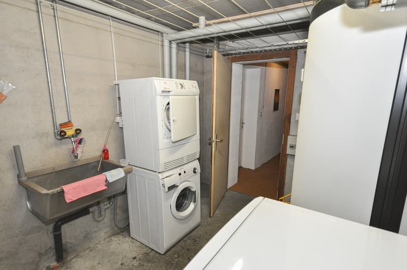white washing machine, washing machine, sink, water tanks, piping