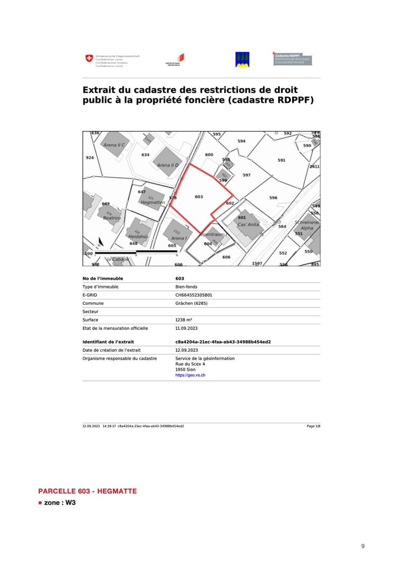 Parcelle 603 - 1238 m2 - Hegmatte