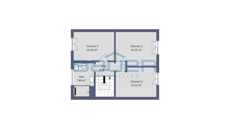 Obergeschoss mit 54.54 m²