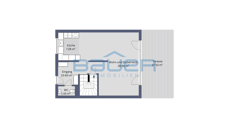 Erdgeschoss mit 54.66 m²