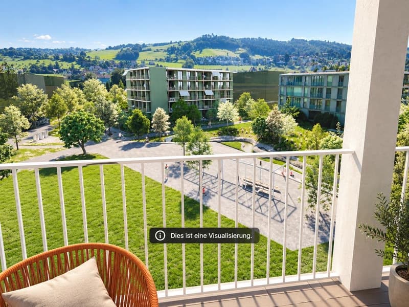Moderne 3.5-Zimmer-Wohnung mit Bergblick und Balkon in Zug (11)