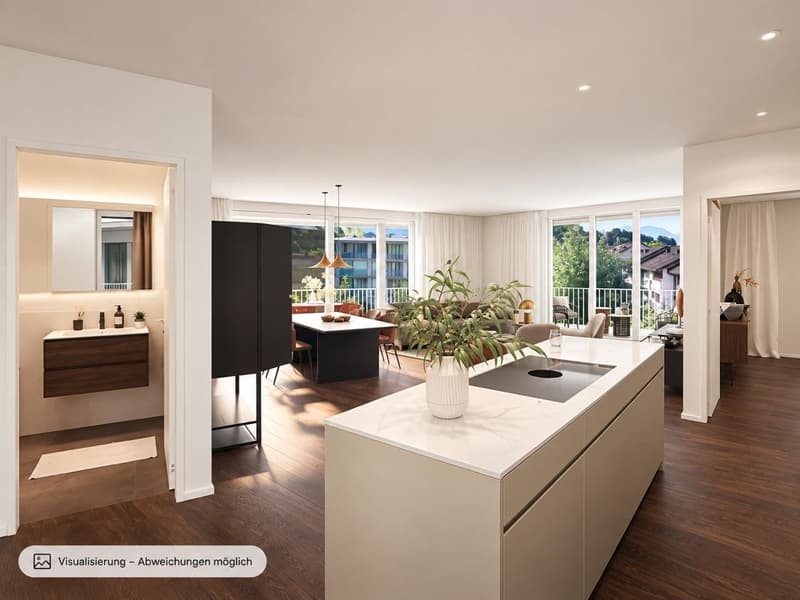 Moderne 3.5-Zimmer-Wohnung mit Bergblick und Balkon in Zug (2)