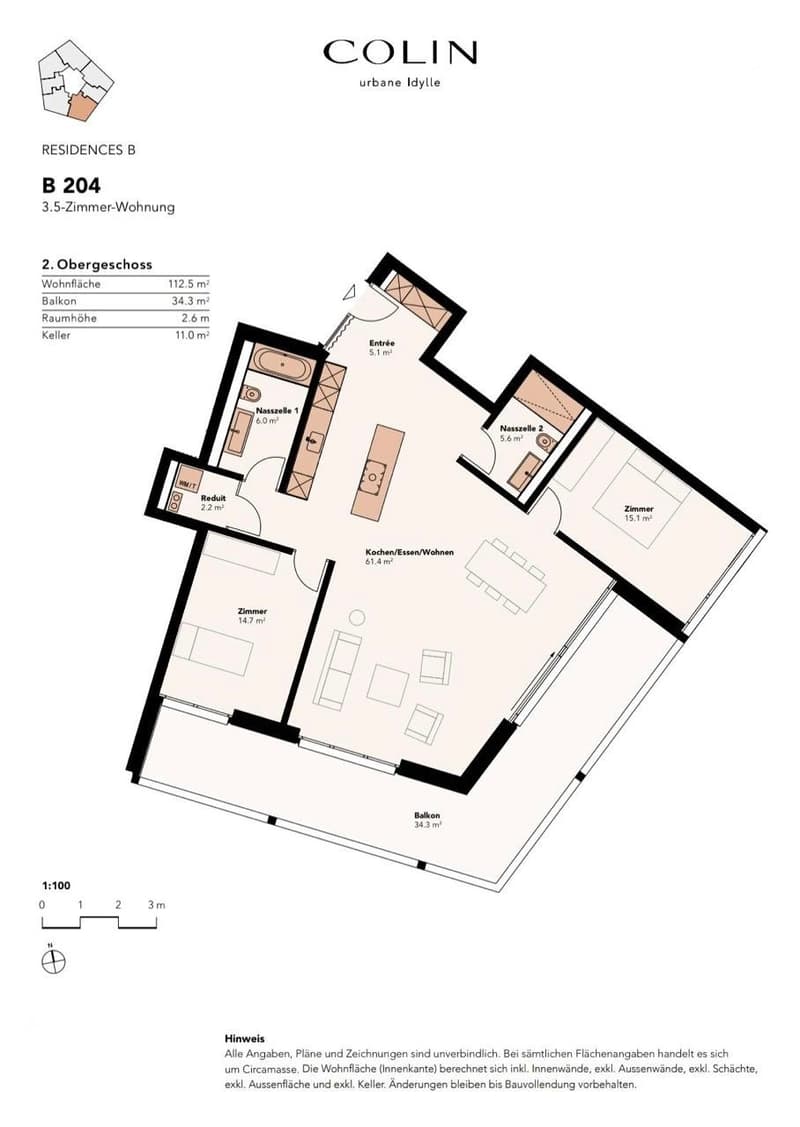 Moderne 3.5-Zimmer-Wohnung mit Bergblick und Balkon in Zug (14)
