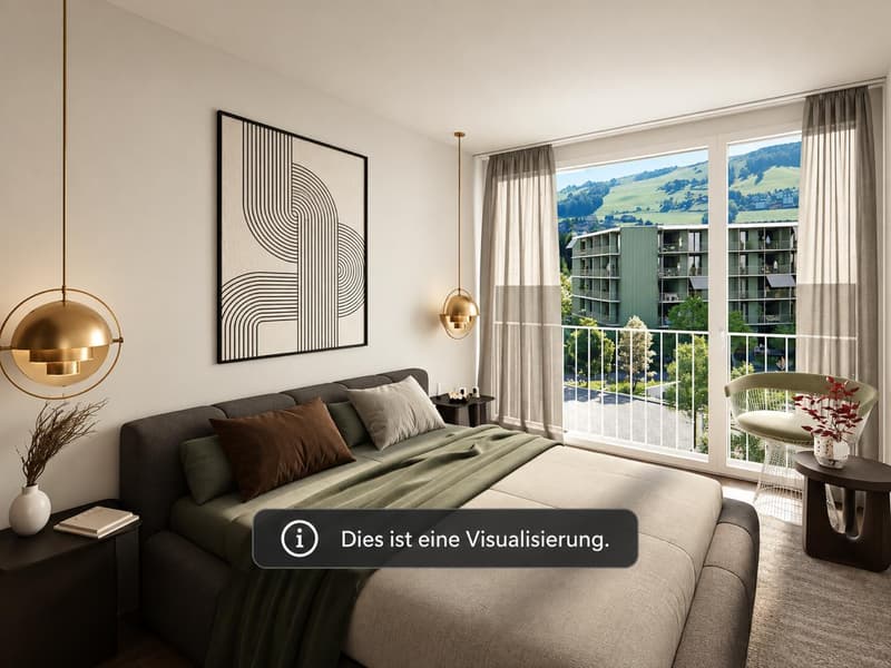 Moderne 3.5-Zimmer-Wohnung mit Bergblick und Balkon in Zug (4)