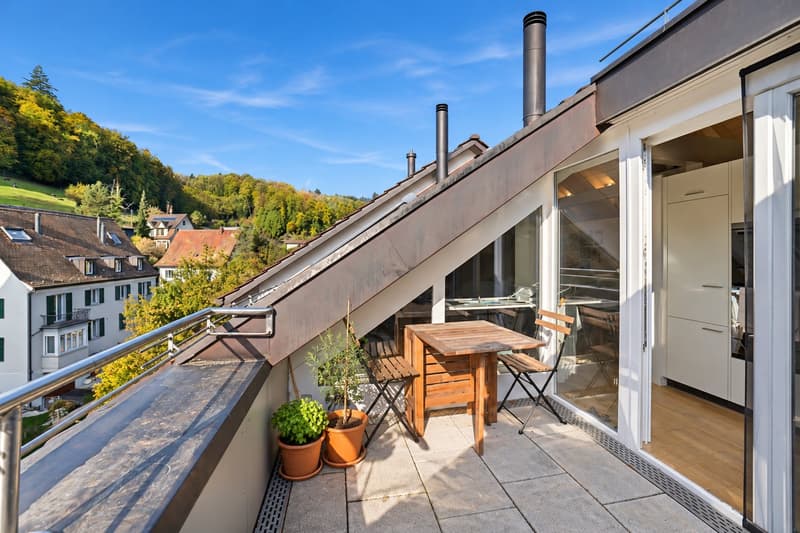 Grosszügige 100 m² Dachgeschosswohnung mit schöner Aussicht, Dachterrasse & privatem Parkplatz (4)