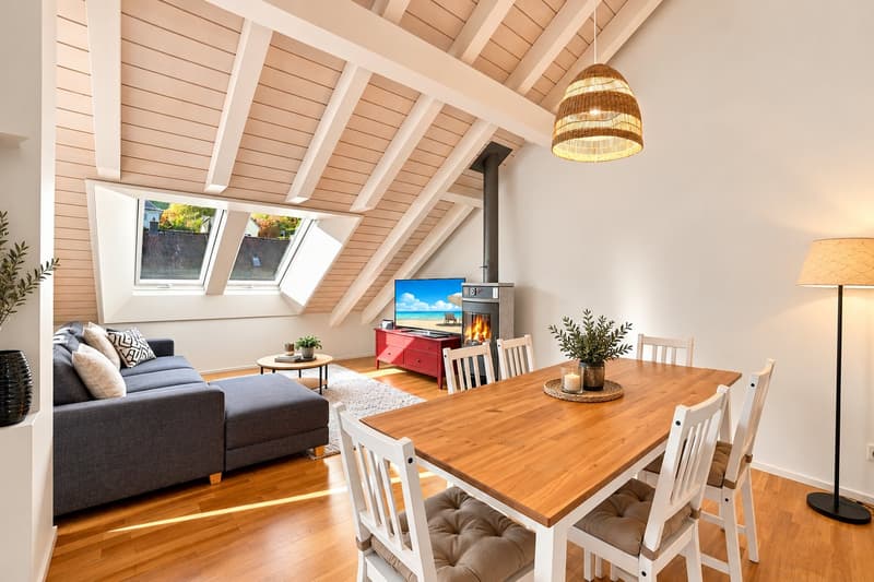 Grosszügige 100 m² Dachgeschosswohnung mit schöner Aussicht, Dachterrasse & privatem Parkplatz (2)