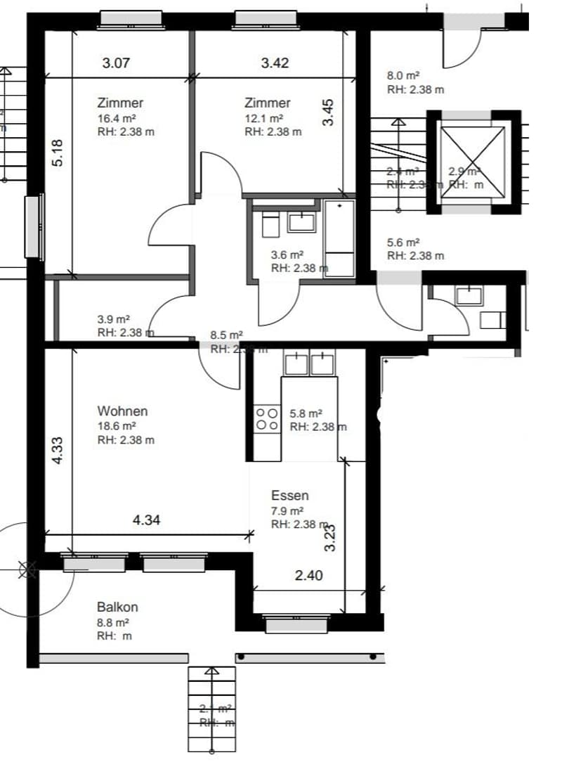 Grosszügige 3.5-Zimmer-Gartenwohnung mit Sicht auf die Aare (6)