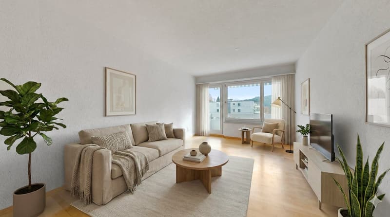 Sonnige 3.5-Zimmer-Wohnung mit zwei Balkonen in attraktiver Lage nahe Zürich (1)