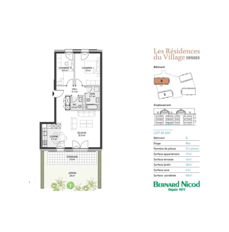 Appartement de 3,5 pièces en rez-de-chaussée avec jardin (5)