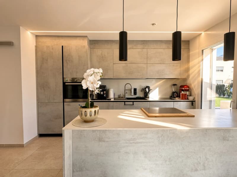 Collombey | Maison contemporaine de deux appartements avec terrasses et accès piscine (2)