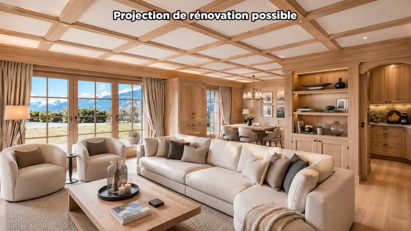 Séjour - Projection de rénovation possible / Living Room - Possible Renovation Plan / Soggiorno - Possibile progetto di ristrutturazione