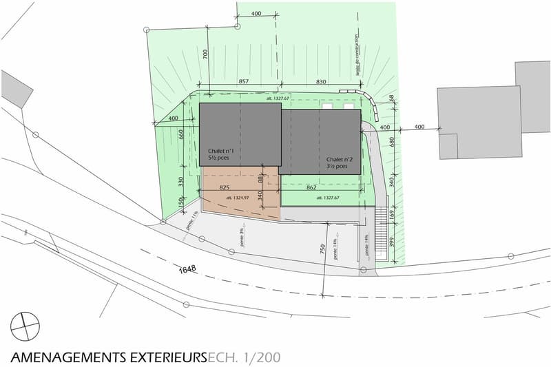 Plan des aménagements extérieurs / Exterior layout plan / Planimetria esterna