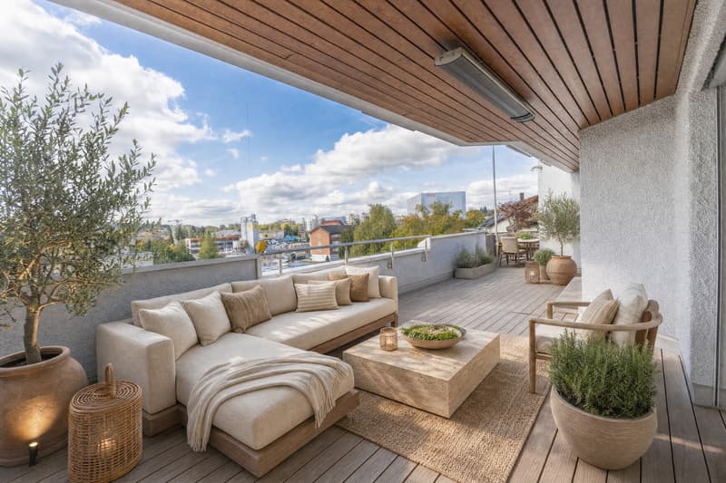 Exklusive Attikawohnung umschlossen mit grosser Terrasse (9)
