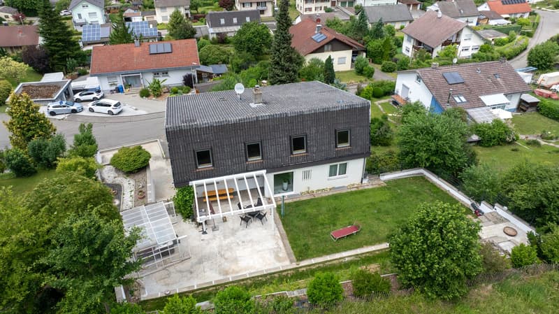 Draufsicht hinter dem Haus