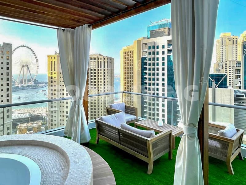 Exklusives 4 Zimmer Penthouse in Dubai Marina mit Jacuzzi und grossem Aussenbereich
