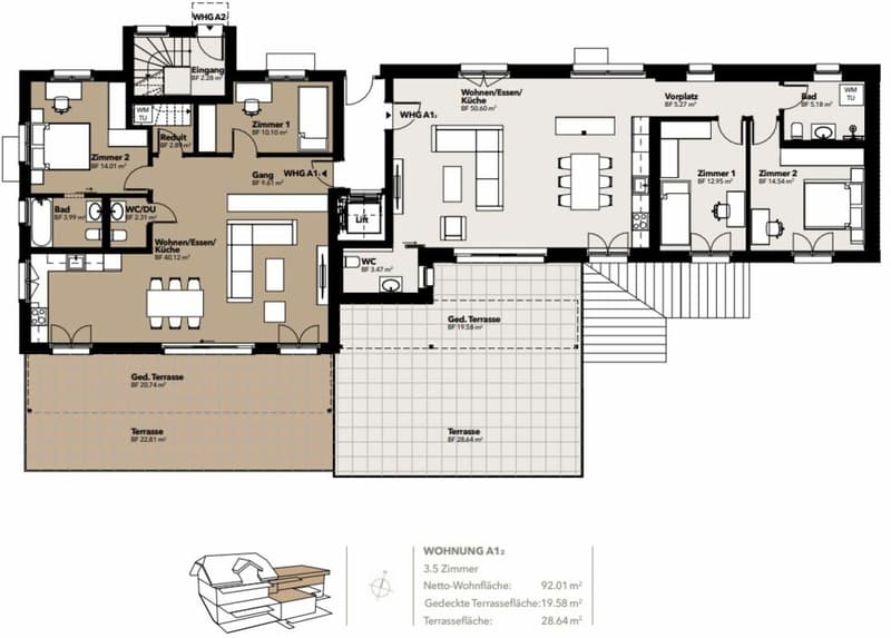 Neubau 3.5-Zimmer-Wohnung mit grosser Terrasse (10)
