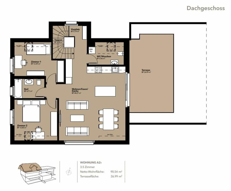 Neubau: Einzigartige 3.5-Zimmer Dachwohnung mit Terrasse (12)
