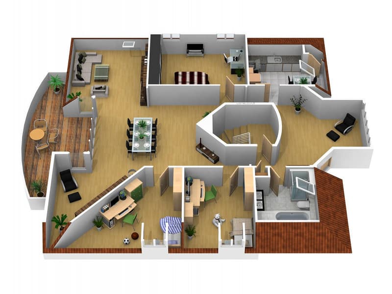The floor plan shows a spacious 3-bedroom apartment with an open-concept living room, dining area, and kitchen. There is a balcony or terrace, and a designated parking space. The apartment also includes two bathrooms and a laundry area.