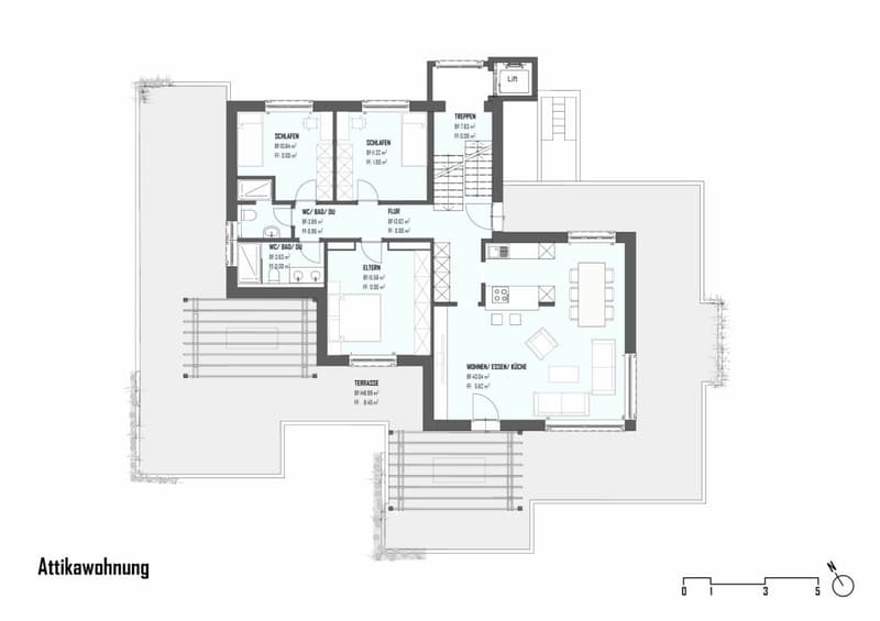 Vaste appartement en attique 4,5 pièces (9)