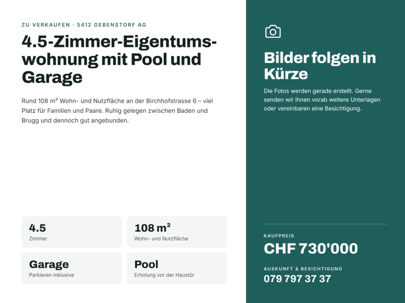 Renovierte 4.5-Zi-Wohnung mit Pool und Fernsicht (1)